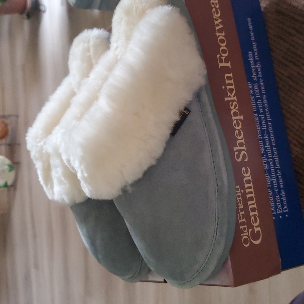 New Slippers - Blue and Cream